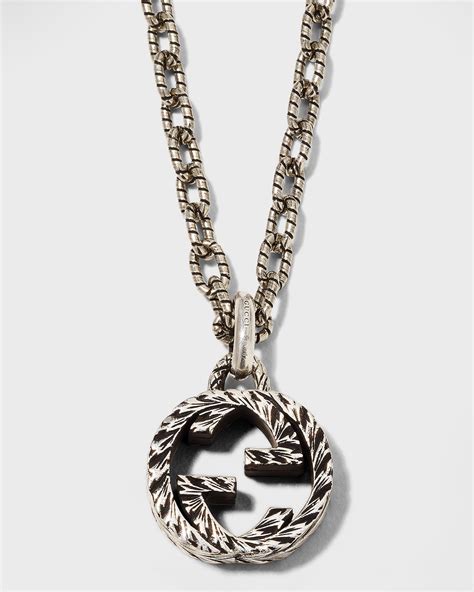 gucci sterling silver coin necklace|Gucci interlocking g sterling silver.